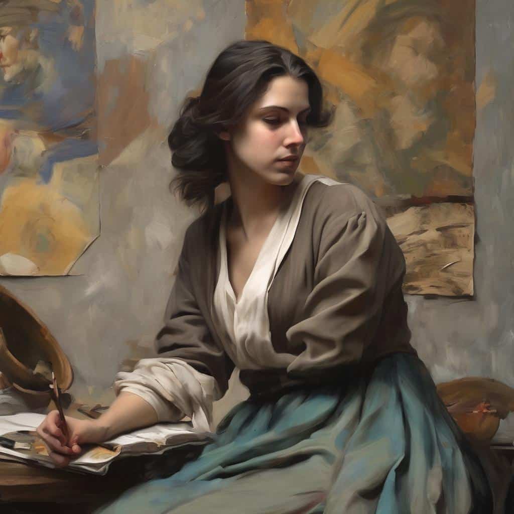 Συμβατικό πιάνο και καλλιτεχνική ζωγραφική γυναίκα, δημιουργικότητα και φαντασία, σύγχρονη τέχνη, ποιοτική τέχνη, έμπνευση τέχνης, ζωγραφική.